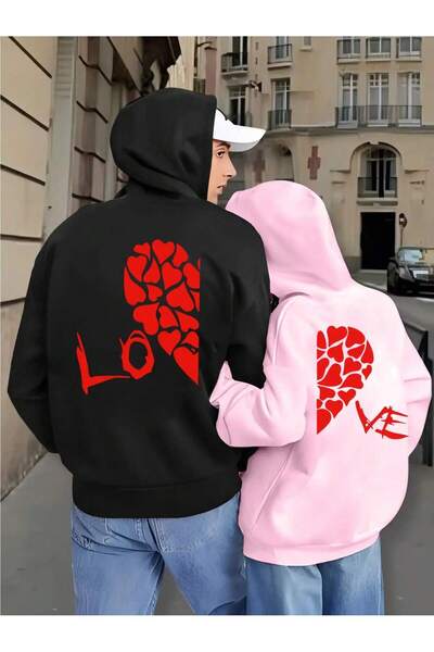 Velostra سترة رياضية للنساء والرجال من Love مطبوع Lover Combination بغطاء رأس