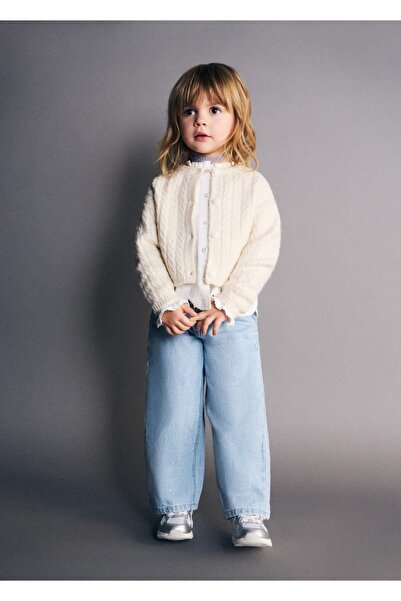 MANGO Baby Strass detaylı culotte jean pantolon