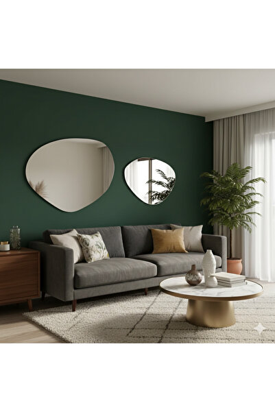 Lamra Dizayn 2'li Lusy Ayna Moderm Dekoratif Duvar Aynası