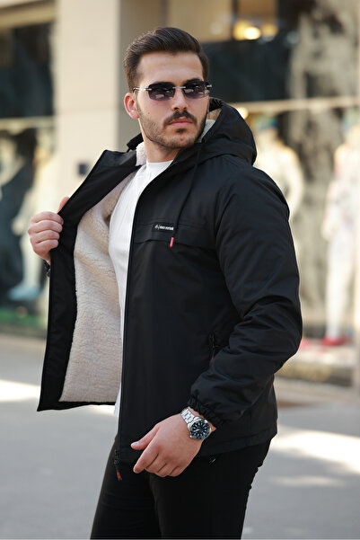 Boymen Ανδρικό παλτό με επένδυση από γούνα Χοντρό αδιάβροχο παλτό Premium παλτό