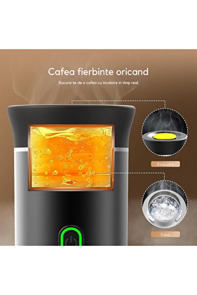 FAMIFY Espressor portabil automat, compatibil cu capsule, cafea măcinată, negru
