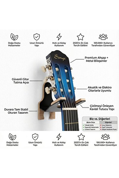 Montavo MNT0225 Gitar Duvar Askısı Standı Aparatı (2mm Sac Demir)