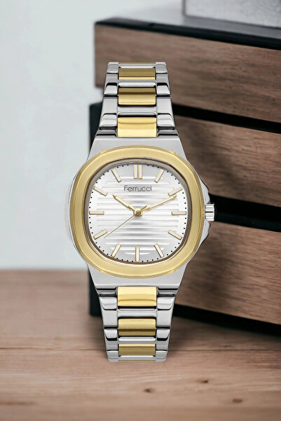Ferrucci Kadın Kol Saati Gümüş-gold Çelik Kordon Çelik Kasa Fc.14103m.02 Sdfe...
