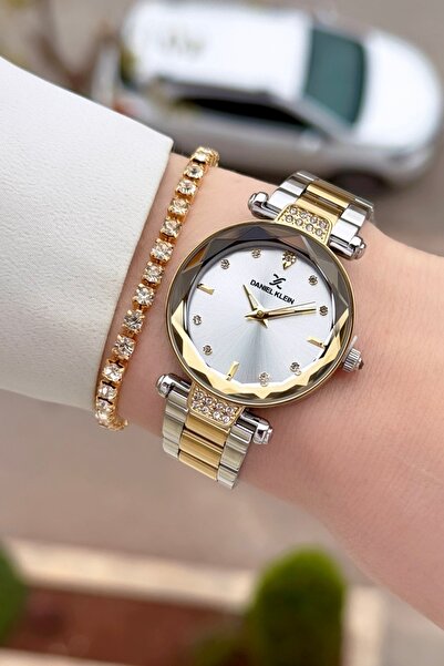 Daniel Klein Kadranı Siyah Altın Metal Renk Kesme Camlı Kadın Kol Saati Ve Bi...