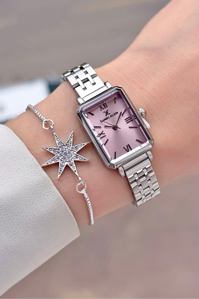 Daniel Klein Kadranı Pembe Kordonu Gri Renk Ayarlanabilir Kordonlu Kadın Kol ...