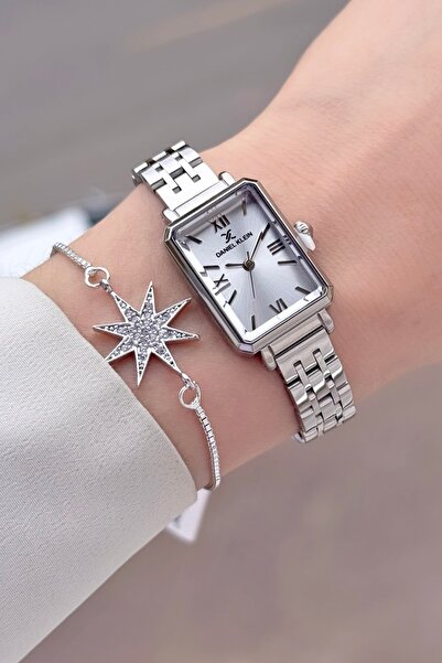 Daniel Klein Gri Renk Ayarlanabilir Kordonlu Dikdörtgen Kasa Kadın Kol Saati ...