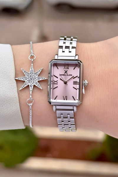 Daniel Klein Kadranı Pembe Kordonu Silver Renk 24 Ay Garantili Kadın Kol Saat...