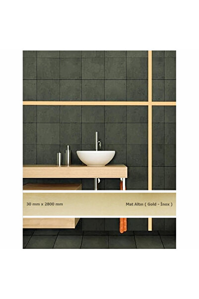 EYM 30 mm x 2800 mm Mat Altın Sibu Aynalı Pleksi Şerit Mobilya Süsü