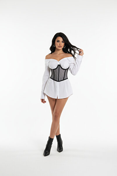 Mournbelle Puantiyeli Tül Bel Korsesi