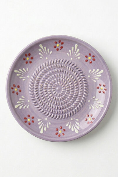 EVCİME El Yapımı Seramik Rende Tabağı (13 cm)-Sarımsak, Zencefil, Meyve Püresi ve Bebek Maması Hazırlayıcı