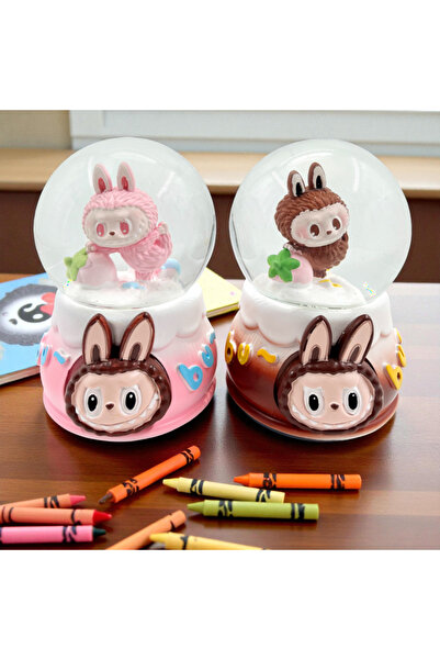 ALPJOY Labubu Kar Küresi Büyük Boy Kurmalı Hediyelik Kar Küresi 1 Adet