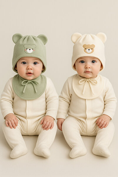 greenmoss Fleece on the Outside, 100% Cotton on the Inside, 2-Pack Baby Beanie