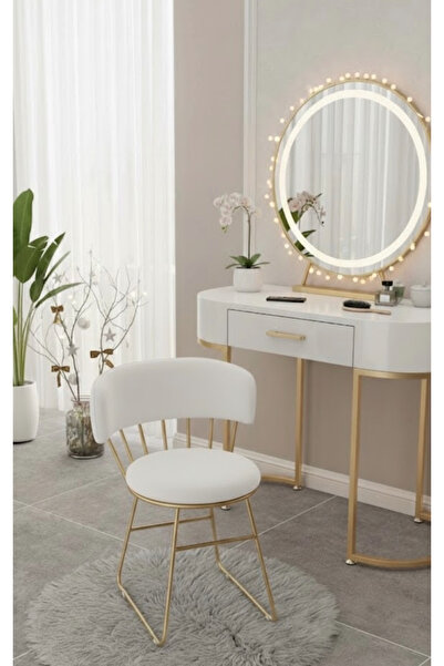 Ebrar Home Design Lüks Gold Metal Sandalye | Modern Yemek Odası & Mutfak Ergo...