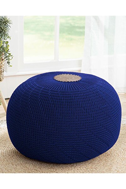 English Home Puf Tabure, Yuvarlak , Oturma Taburesi, Ayak Taburesi, Oturma Odası İçin Örme Knit Örgü Akrilik 40x5