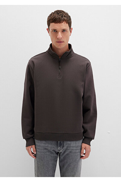 Mavi Half Zip Brown Basic Sweatshirt 0S10278-70219