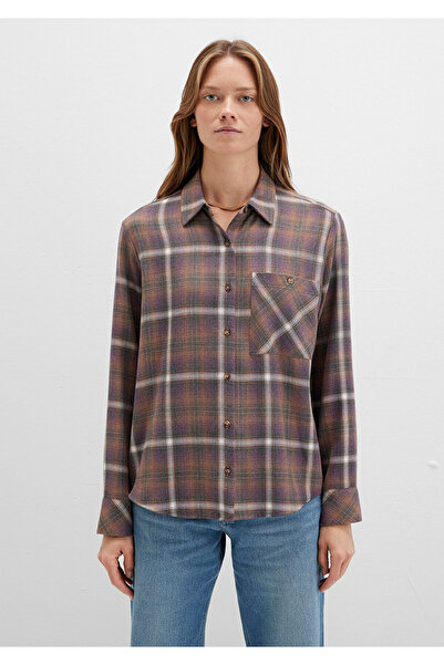 Mavi Карирана кафява риза с широка кройка / свободна кройка 1211284-83169