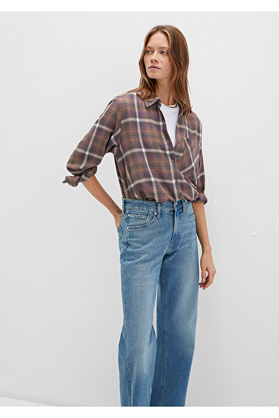 Mavi Карирана кафява риза с широка кройка / свободна кройка 1211284-83169