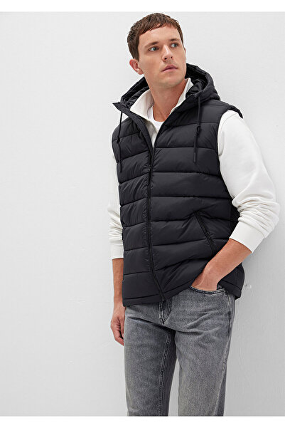 Mavi Μαύρο φουσκωτό γιλέκο με κουκούλα Regular Fit / Normal Cut 0110604-71379