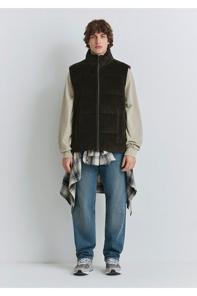 Mavi Кафяво кадифено яке с подплата, редовна кройка / нормална кройка 0110659-71552