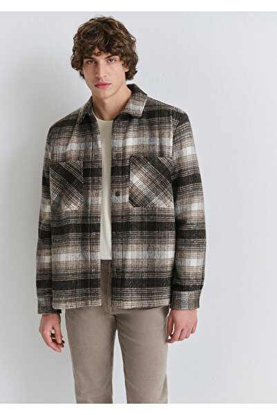 Mavi Καρό καφέ μπουφάν oversized / Φαρδιά κοπή 0110745-91228