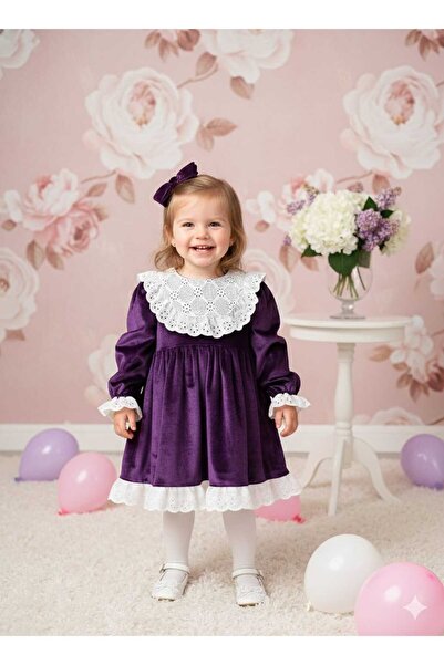 penu baby kids Rochie pentru fetiță, din catifea, căptușită din bumbac, cu da...