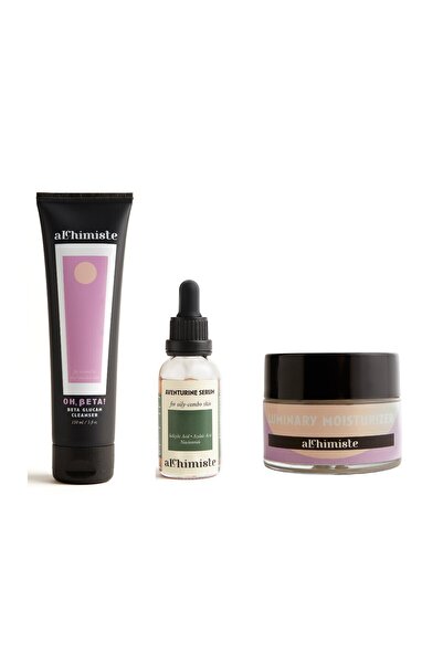 Alchimiste مجموعة العناية الثلاثية لإصلاح البشرة وترطيبها ومكافحة حب الشباب/ج...