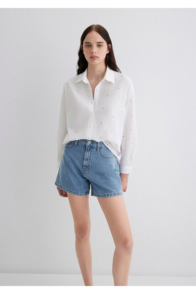 Mavi Textured Ecru Shirt Oversize / Wide Cut 1210839-70057