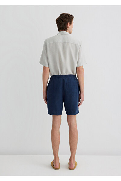 Mavi Marineblaue Leinen-Shorts 0410103-82183