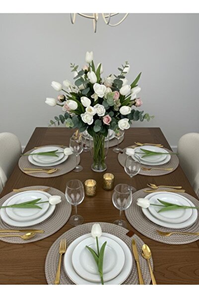 zeydam 6 LI El Yapımı Leke Tutmaz Amerikan Servis-Tabak Altlığı JÜT SUPLA KRE...