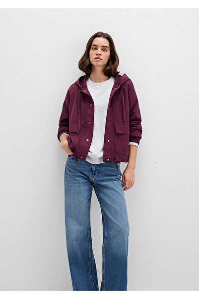 Mavi Women's Burgundy M110775-87830 Hooded Coat