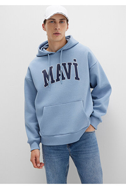 Mavi Φούτερ με κουκούλα με τυπωμένο λογότυπο 067149-86998
