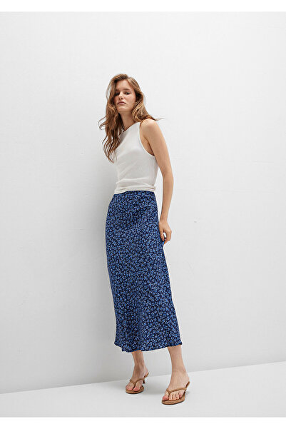 Mavi Printed Navy Blue Midi Skirt 1310583-91323