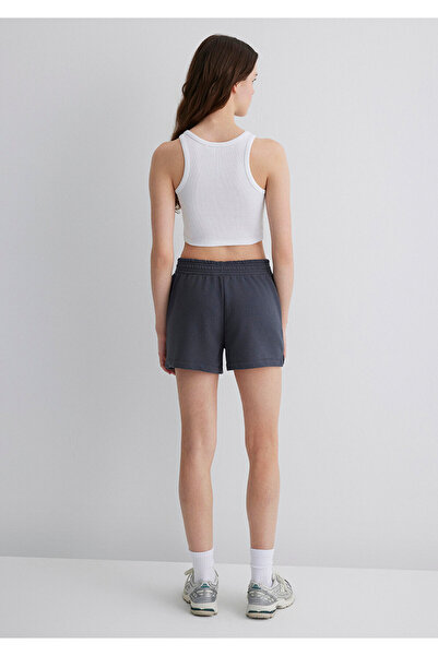 Mavi Logo-Print Antrasit Shorts 1410155-82185