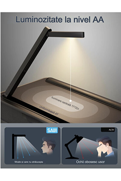 OEM Suport pentru laptop, [540x330x100]mm, lampa LED cu lumina reglabila, finisaj din piele PVC