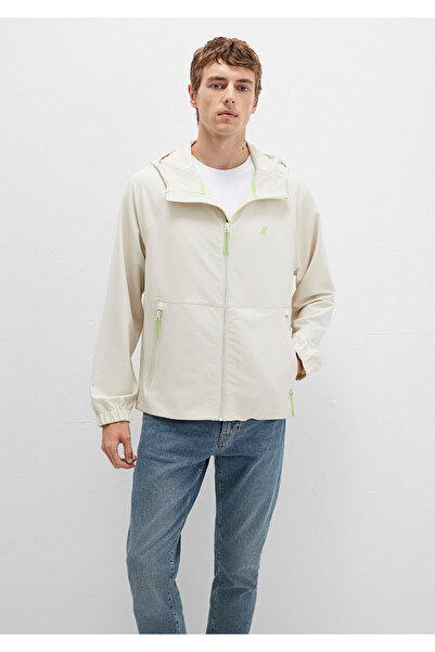 Mavi Wasserabweisende Ecru-Jacke mit Kapuze, reguläre Passform / normaler Schnitt 0110610-70134