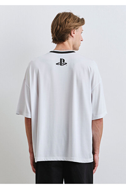 Mavi Playstation Printed White Jersey T-Shirt ​   Oversize / Wide Cut 0612938-620