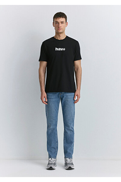 Mavi Μαύρο T-Shirt με στάμπα αέρα κανονική εφαρμογή / κανονική εφαρμογή 0612759 -900