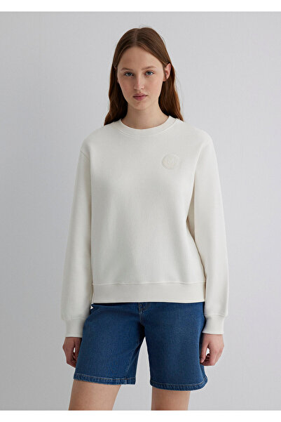 Mavi Φούτερ Patch Logo Crew Neck Ecru 1S10296-70057