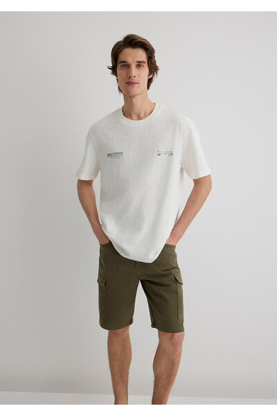 Mavi Printed Ecru T-Shirt Loose Fit / Loose Relaxed Cut 0612623-70057