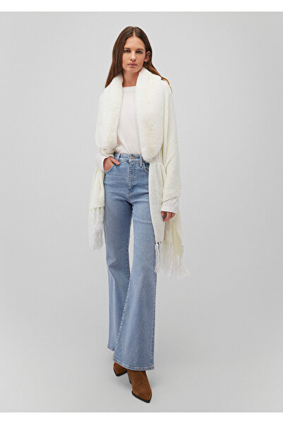 Mavi Ecru Poncho with Faux Fur Detail 195854 -34523