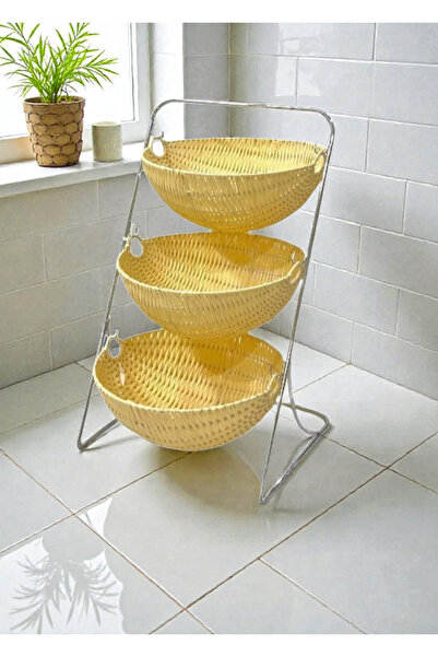AR Three-tier vegetable basket made of heavy-duty ceramic and steel