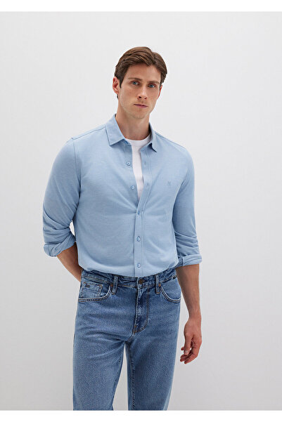 Mavi Gestricktes Hemd – Body-Sitting-Schnitt 0210294 -70730