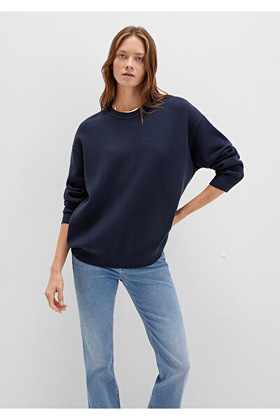 Mavi Marineblauer Pullover mit Rundhalsausschnitt, Übergröße/breiter Schnitt 1710499 -83699
