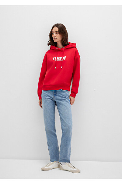 Mavi Rotes Kapuzensweatshirt mit Logoaufdruck168334-35476