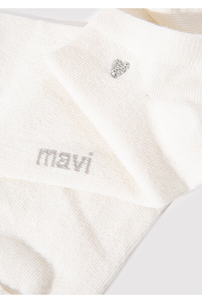 Mavi Weiße bestickte Herz-Booties-Socken – 1912793 -620