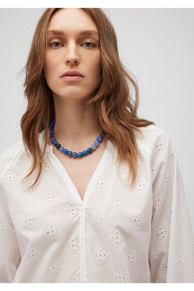 Mavi Doğal Taşlı Kolye 1912514-83077