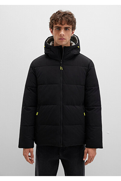 Mavi Μαύρο πουπουλένιο παλτό με κουκούλα 0110211-900