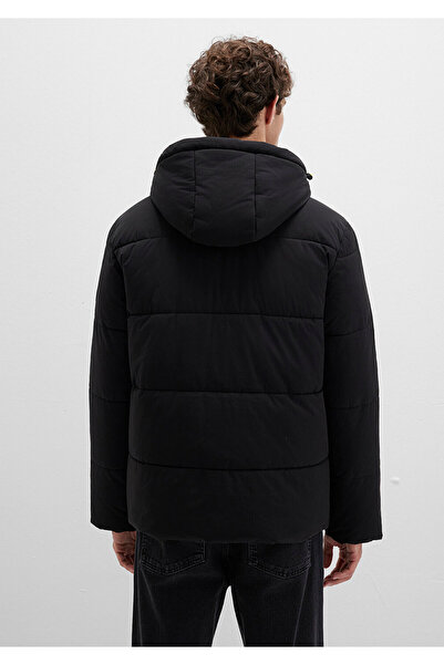 Mavi Μαύρο πουπουλένιο παλτό με κουκούλα 0110211-900