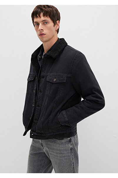 Mavi Zander Classic Denim Black Faux Fur Jean Jacket 0111214-89117