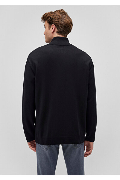 Mavi Μαύρο πουλόβερ με γιακά με ημιφερμουάρ κανονική εφαρμογή / κανονική εφαρμογή 0710256 -900